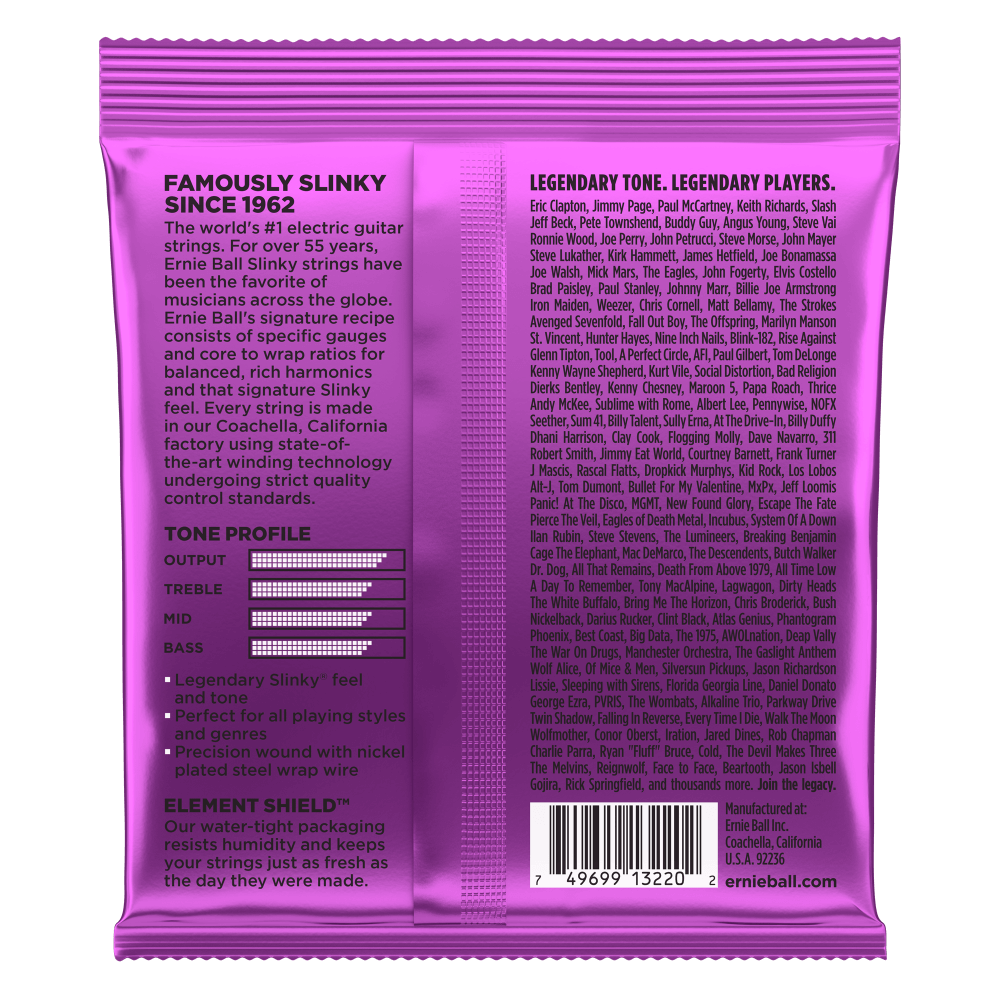 Ernie Ball - 3 Encordados Power Slinky Para Guitarra Eléctrica, Niquel 0.011-0.048 Mod.3220_3