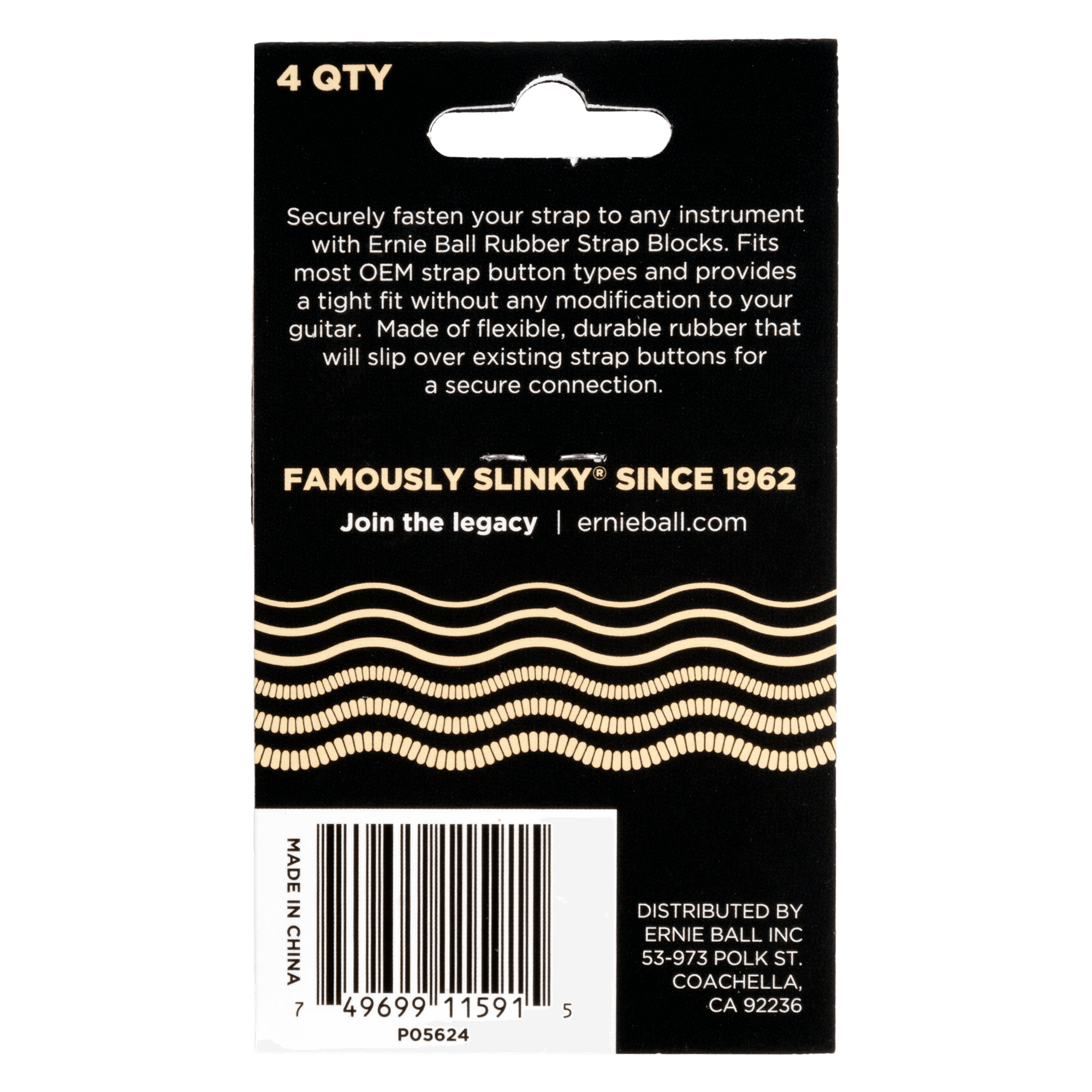 Ernie Ball - 4 Seguros de Plástico para Tahali, Color: Crema Mod.5624_11