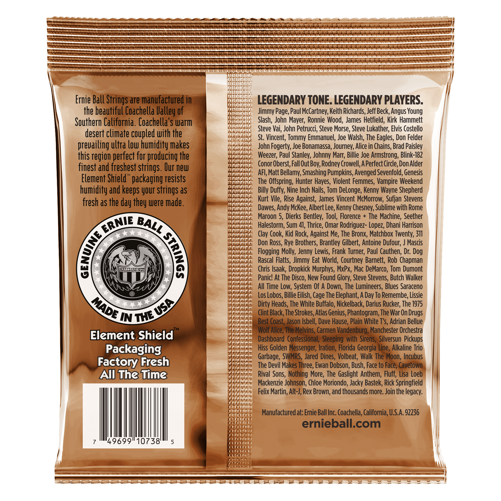 Ernie Ball - Encordado Earthwood Custom Light Para Guitarra Acústica de 12 Cuerdas, Bronce Fosforado Mod.2152_33