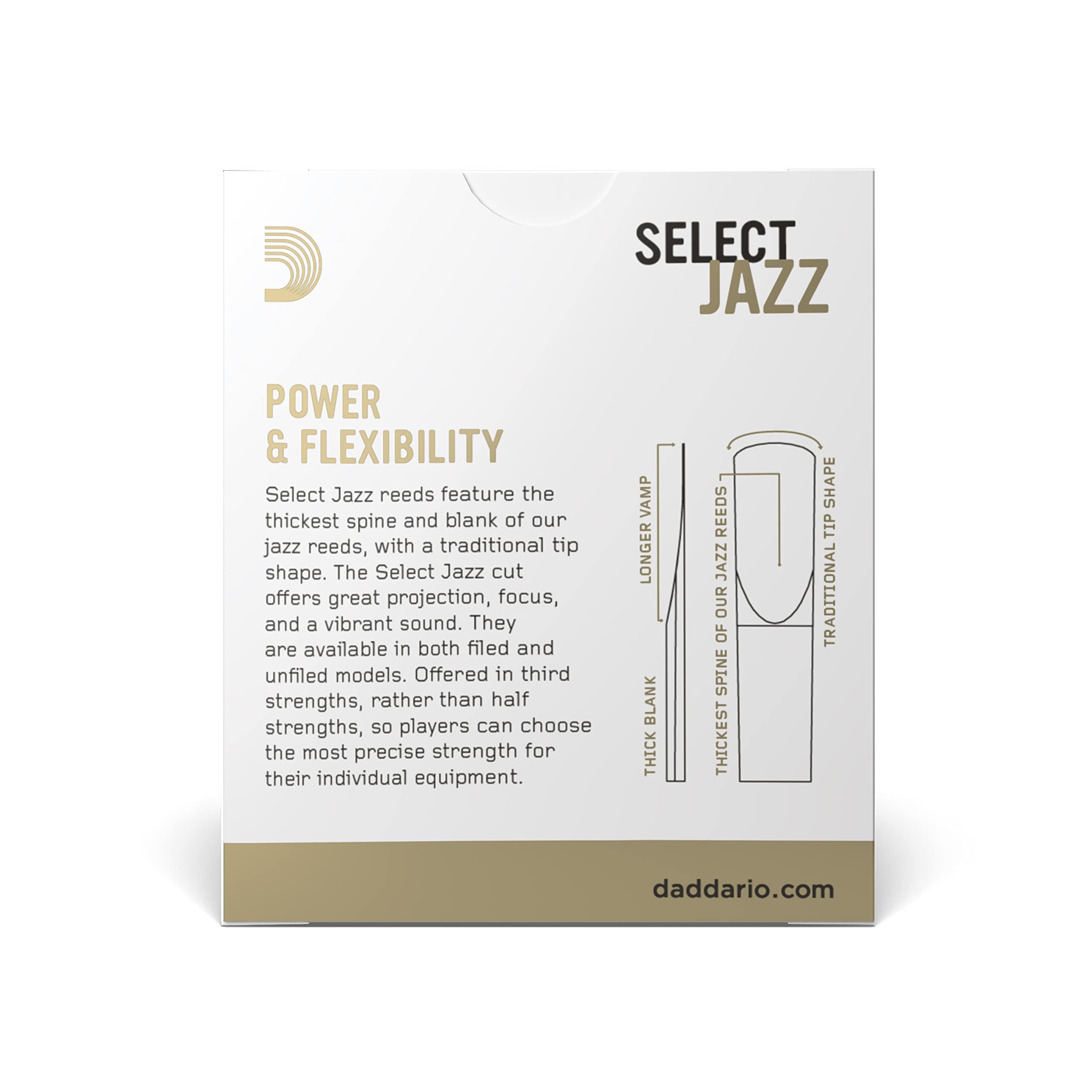 D'Addario - 10 Cañas Rico Select Jazz Unfiled para Sax Soprano, Medida: 3M Mod.RRS10SSX3M(10)_28