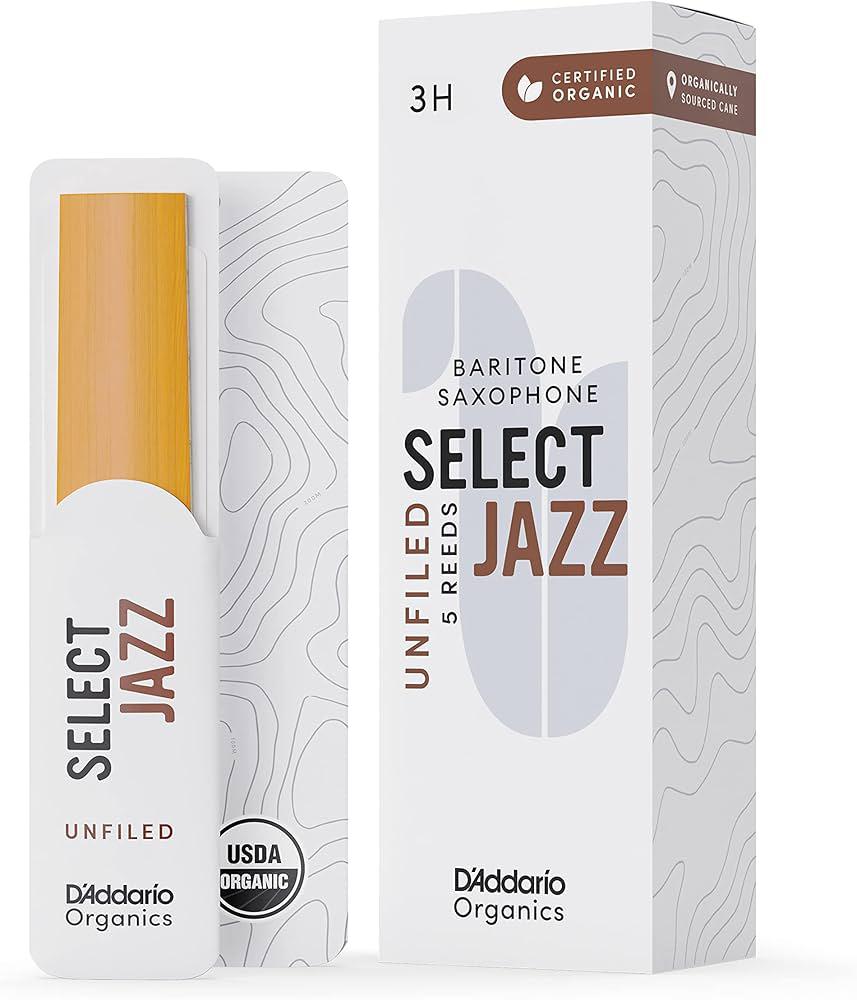 D'Addario - 5 Cañas Select Jazz Unfiled para Sax Baritono, Medida: 3H Mod.RRS05BSX3H(5)_59