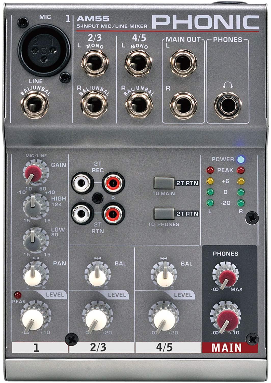 Phonic - Mezcladora Análoga Compacta, Serie AM Mod.AM-55_81