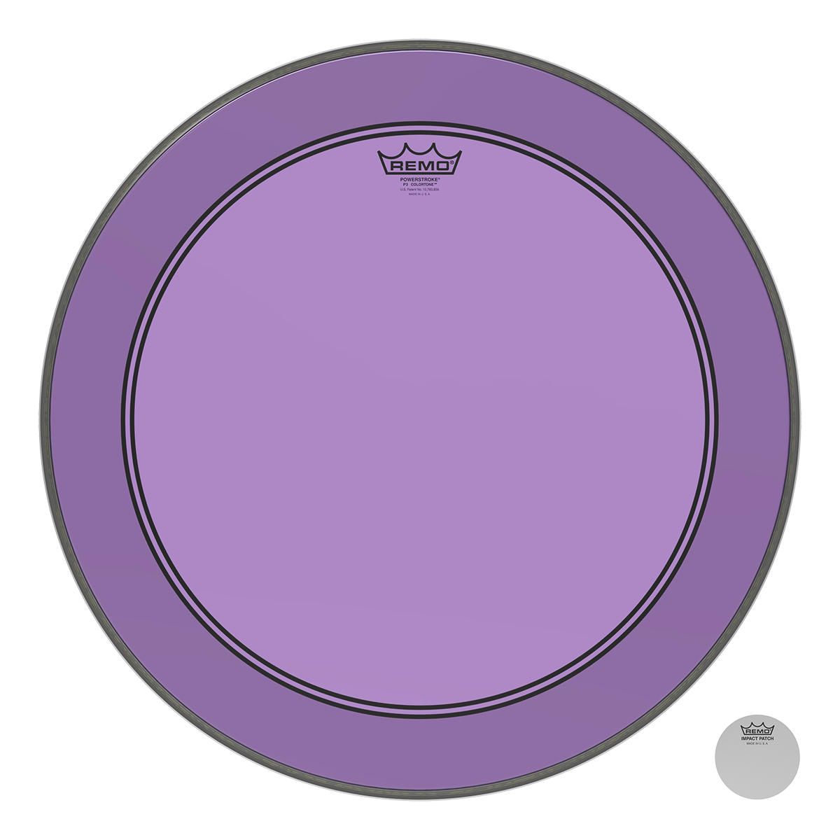 Remo - Parche Colortone Powerstroke P3, Tamaño: 22" Color: PU Mod.P3-1322-CT-PU_4