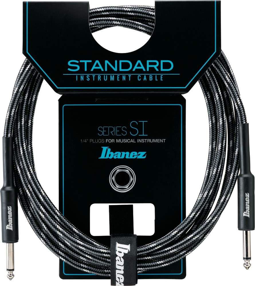 Ibañez - Cable para Instrumento SI, Negro/Gris Recto/Recto Mod.SI__-CCT