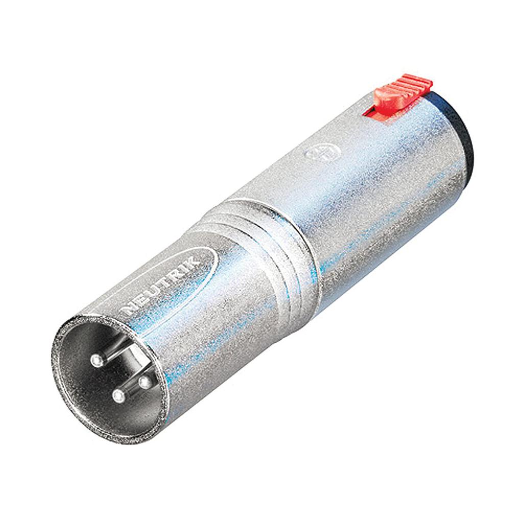 Neutrik - Adaptador XLR Macho 3 Pines a Jack Estereo TRS Mod.NA3MJ
