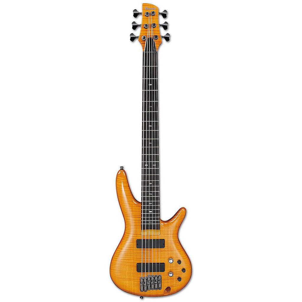 Ibañez - Bajo Eléctrico Gerald Veasley de 6 Cuerdas, Color: Ambar Mod.GVB36-AM