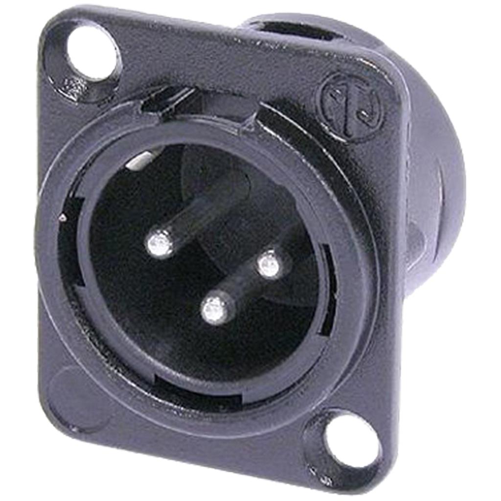 Neutrik - Conector XLR 3 Polos Macho Serie D Contactos en Plata Mod.NC3MD-L-1-BAG
