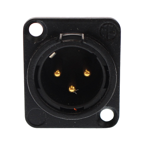 Neutrik - Conector XLR Macho de 3 Polos de Chasis Serie D Contactos en Oro Mod.NC3MD-L-B-1_45
